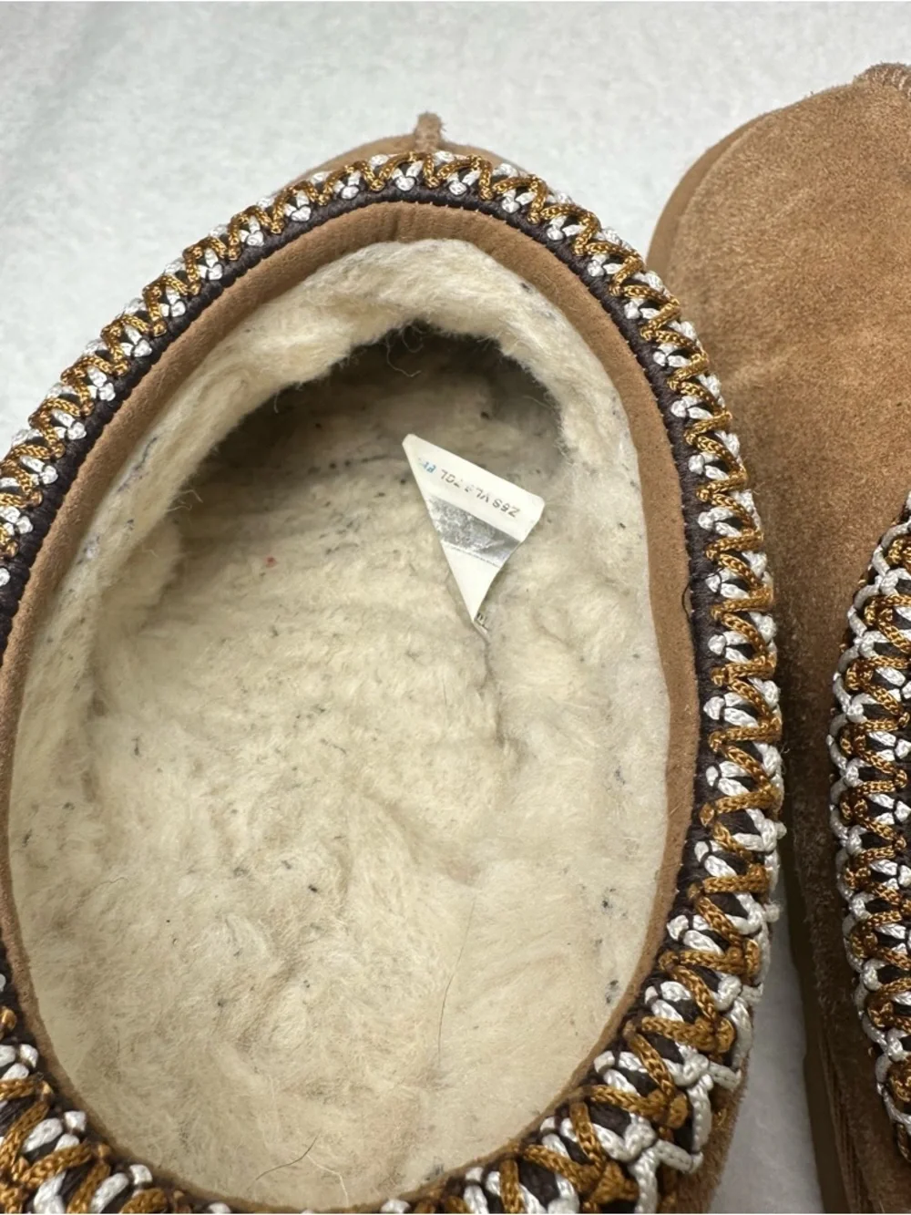 UGG Slip-On Suede Shearling Clogs - Chestnut Brown in Size 3